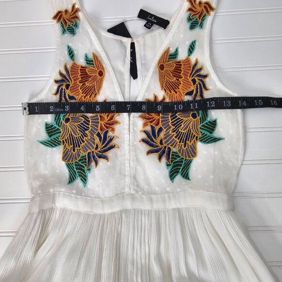 Lulus Women's Ivory Embroidered Flowy Sleeveless Boho Maxi Dress Size XS NWTT - Picture 13 of 14